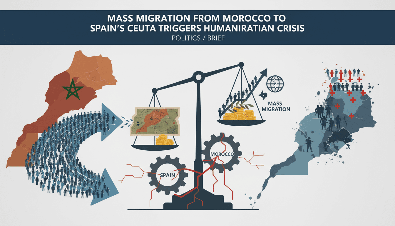 Migrants crossing from Morocco to Spain's Ceuta during a humanitarian crisis.