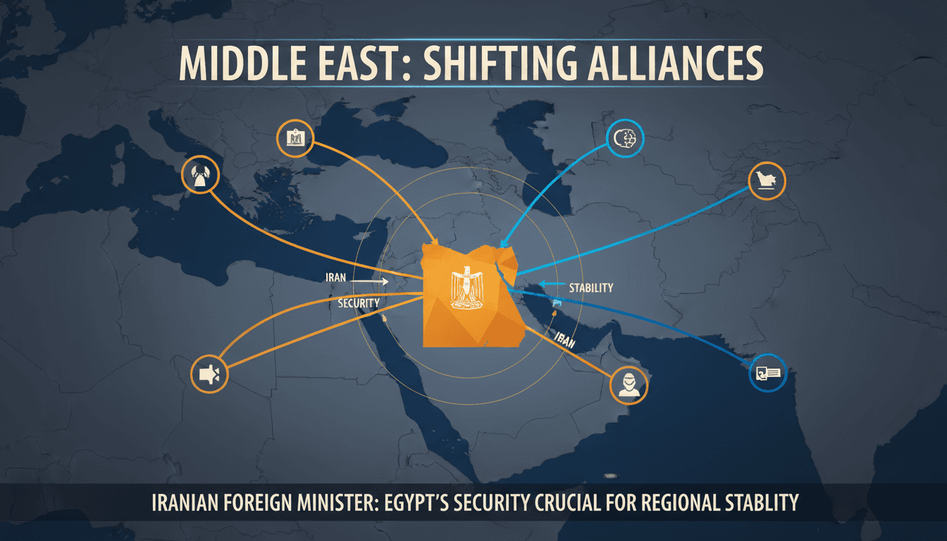 Iranian Foreign Minister Abbas Araqchi discussing Egypt's security importance.