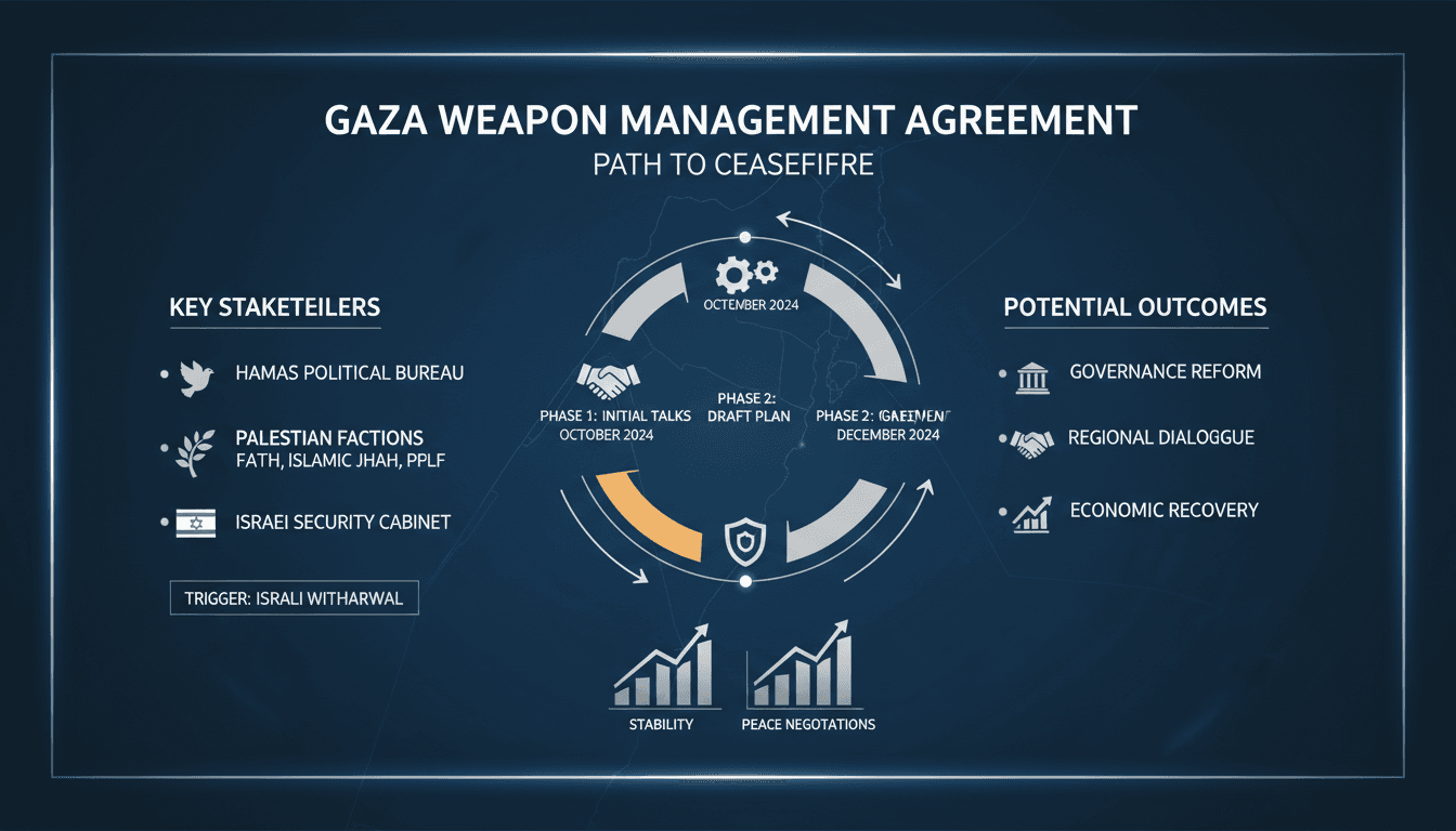 Hamas and Palestinian factions discussing weapon management in Gaza.