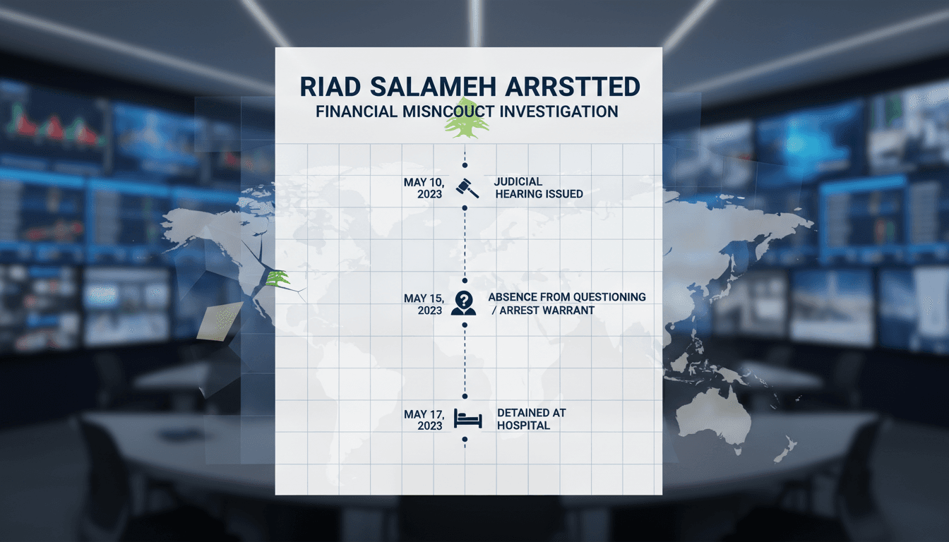 Riad Salameh being escorted by authorities after his arrest.