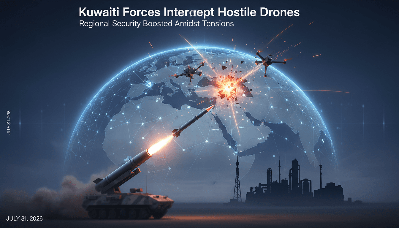 Kuwaiti military personnel monitoring drone activity in the Gulf region.