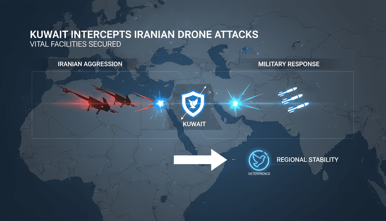 Kuwaiti military intercepting Iranian drones over Boubyan Island