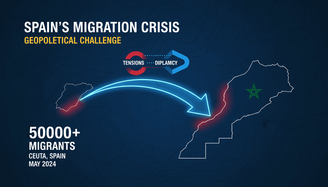 Migrants arriving in Ceuta from Morocco during the recent crisis.