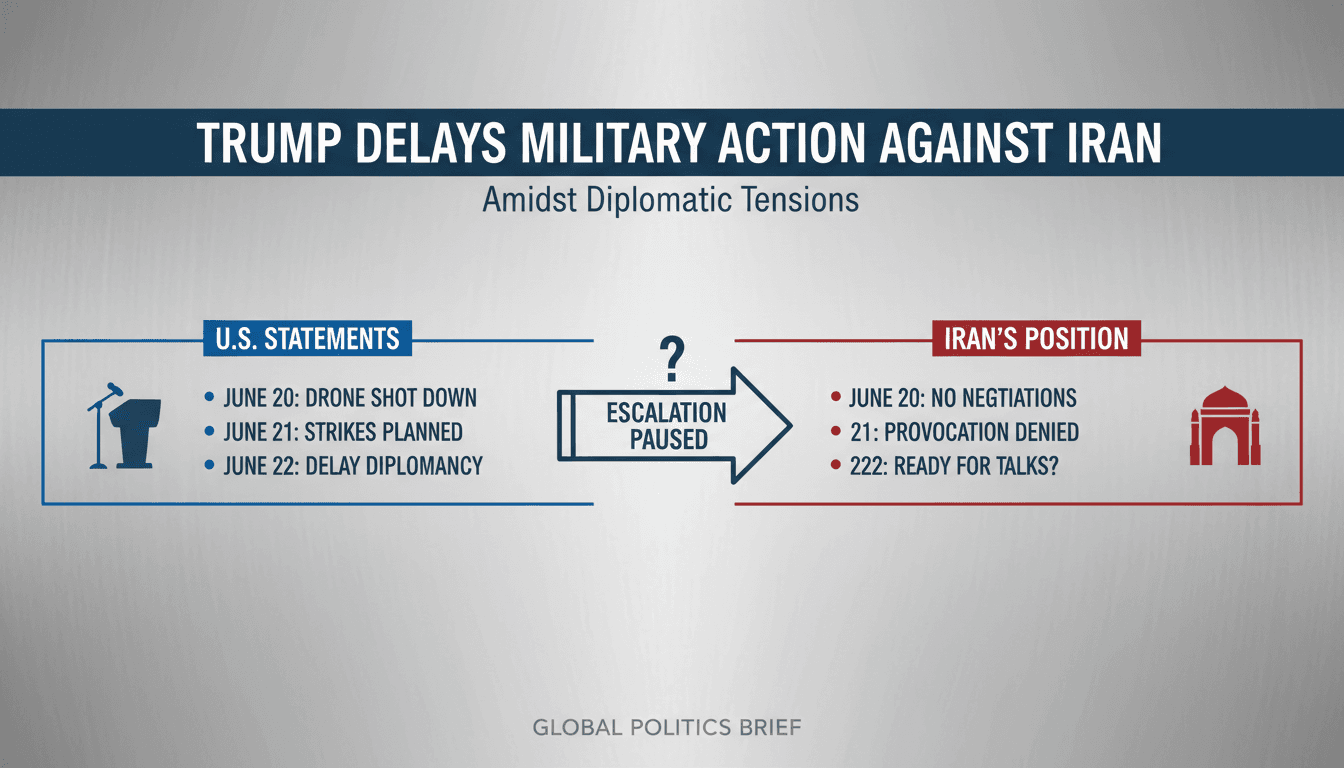 President Trump addressing military action and diplomacy with Iran.