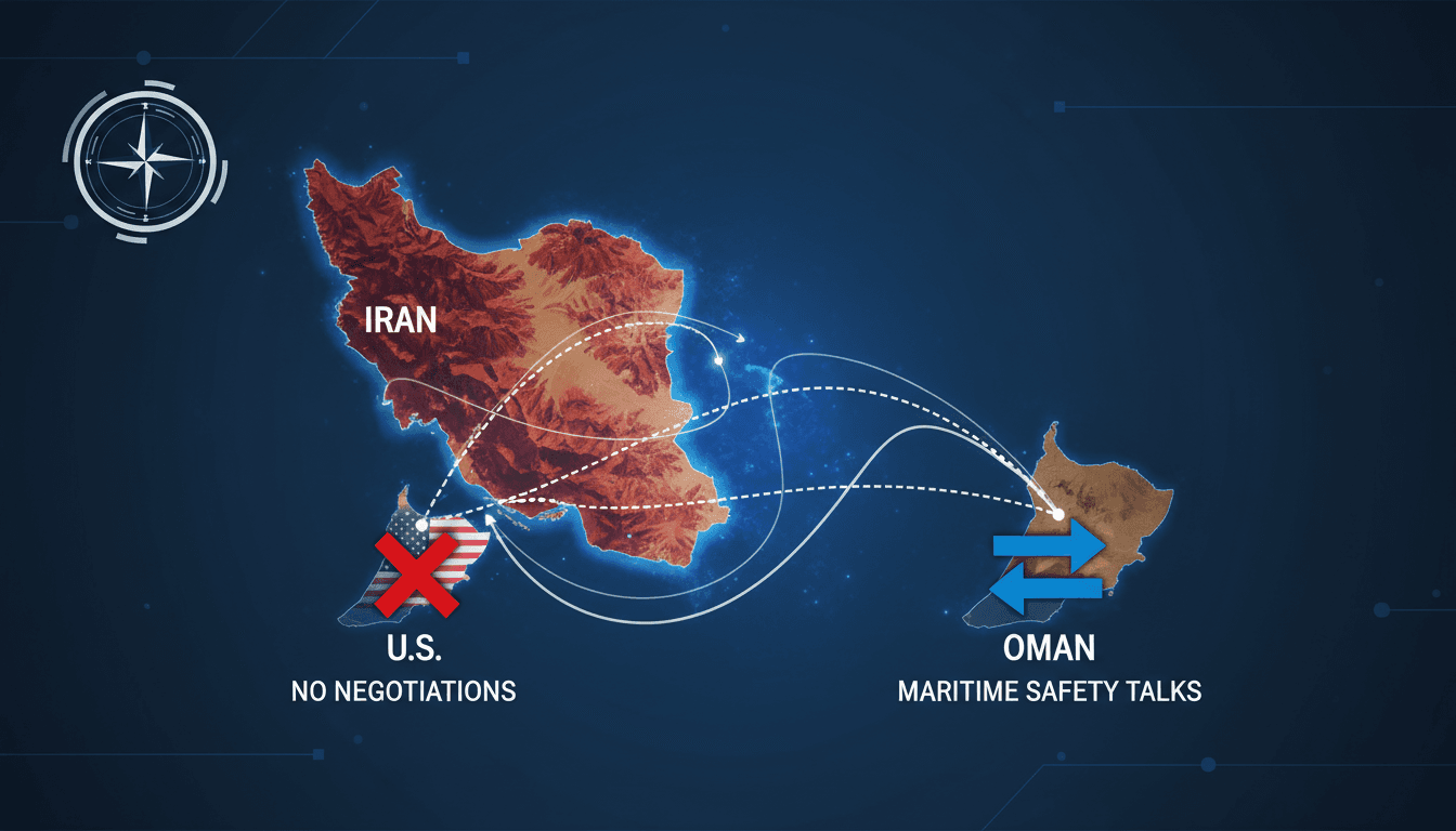 Map of the Strait of Hormuz highlighting maritime routes and safety discussions.