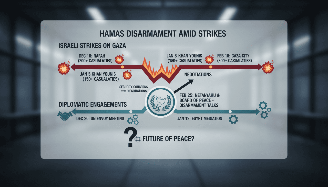 Israeli Prime Minister Netanyahu meeting with the Board of Peace envoy on Hamas disarmament.
