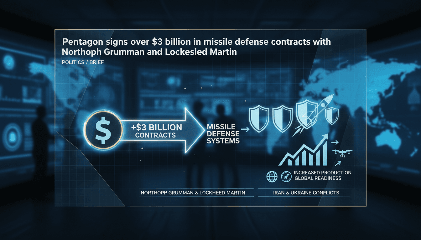 Pentagon signs contracts for missile defense systems with Northrop Grumman and Lockheed Martin.