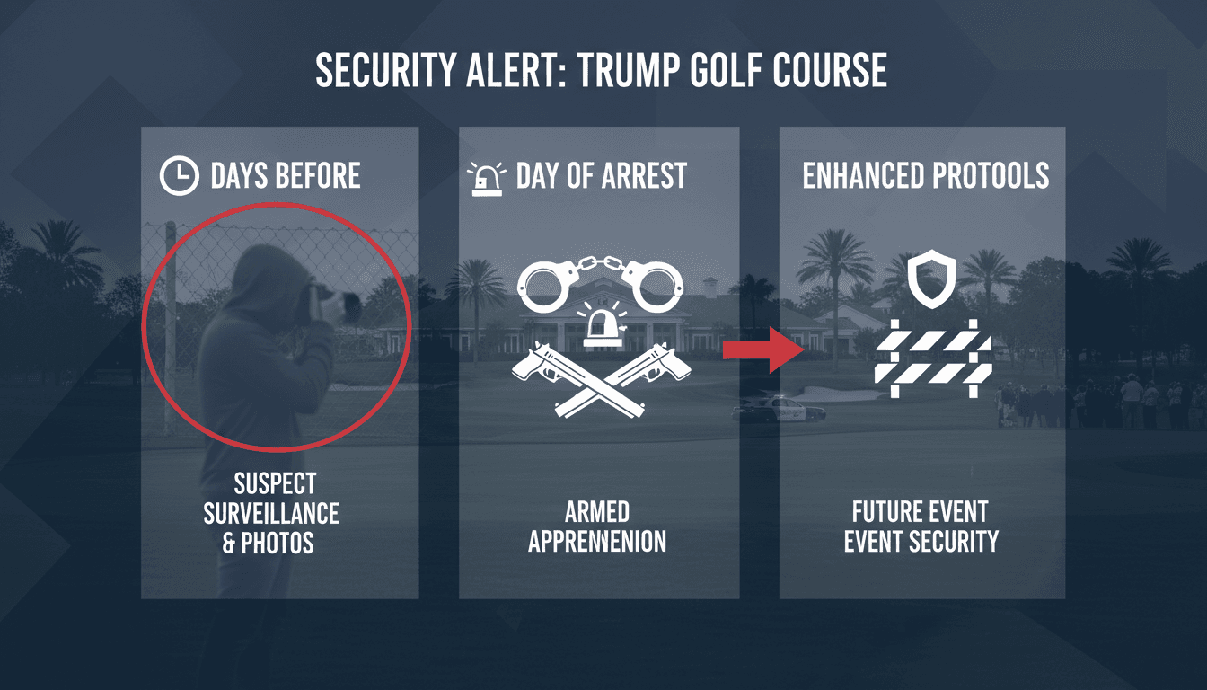 Armed man arrested outside Trump's golf course before event