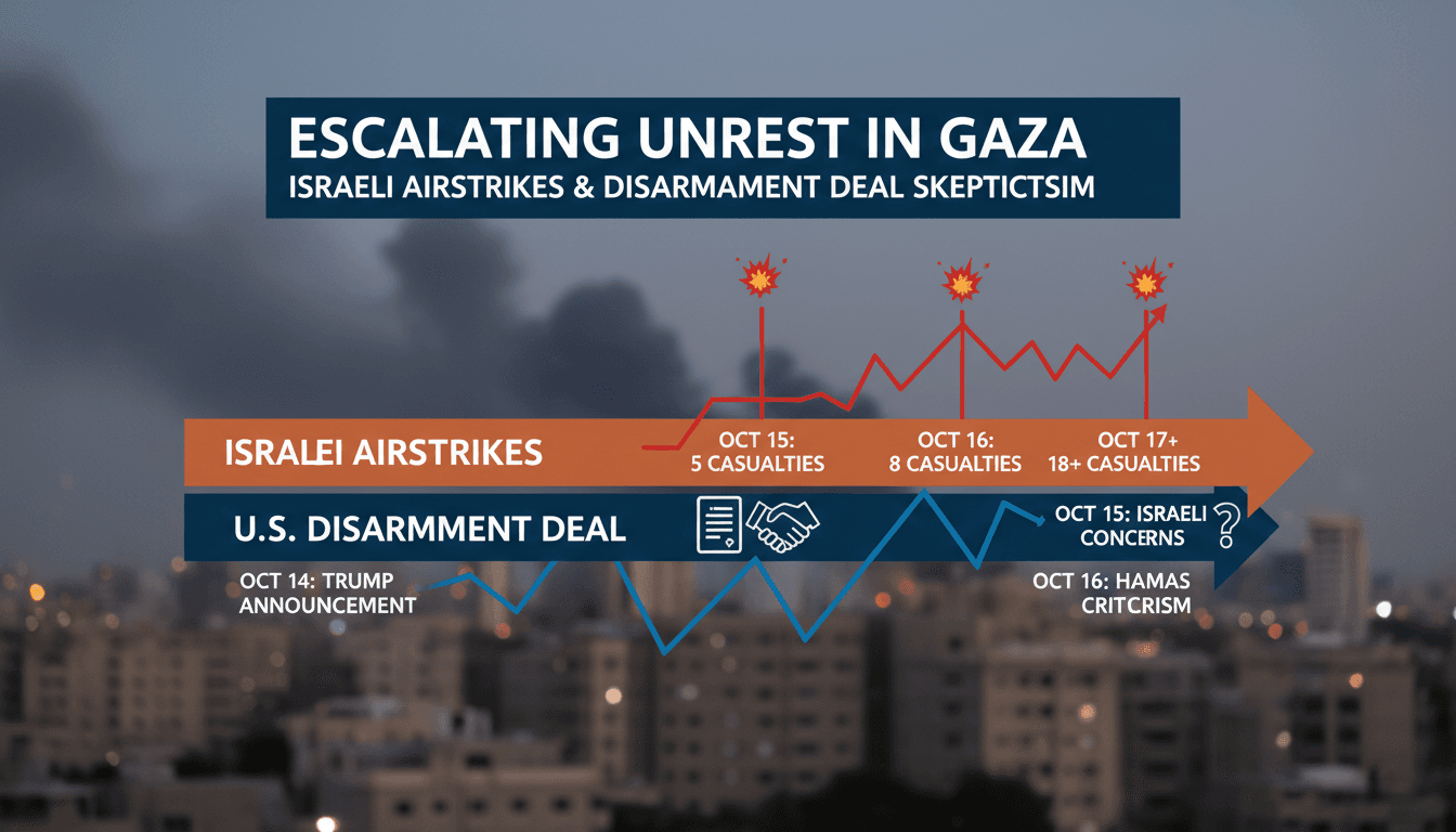 Israeli airstrikes in Gaza amid escalating conflict and proposed peace deal.