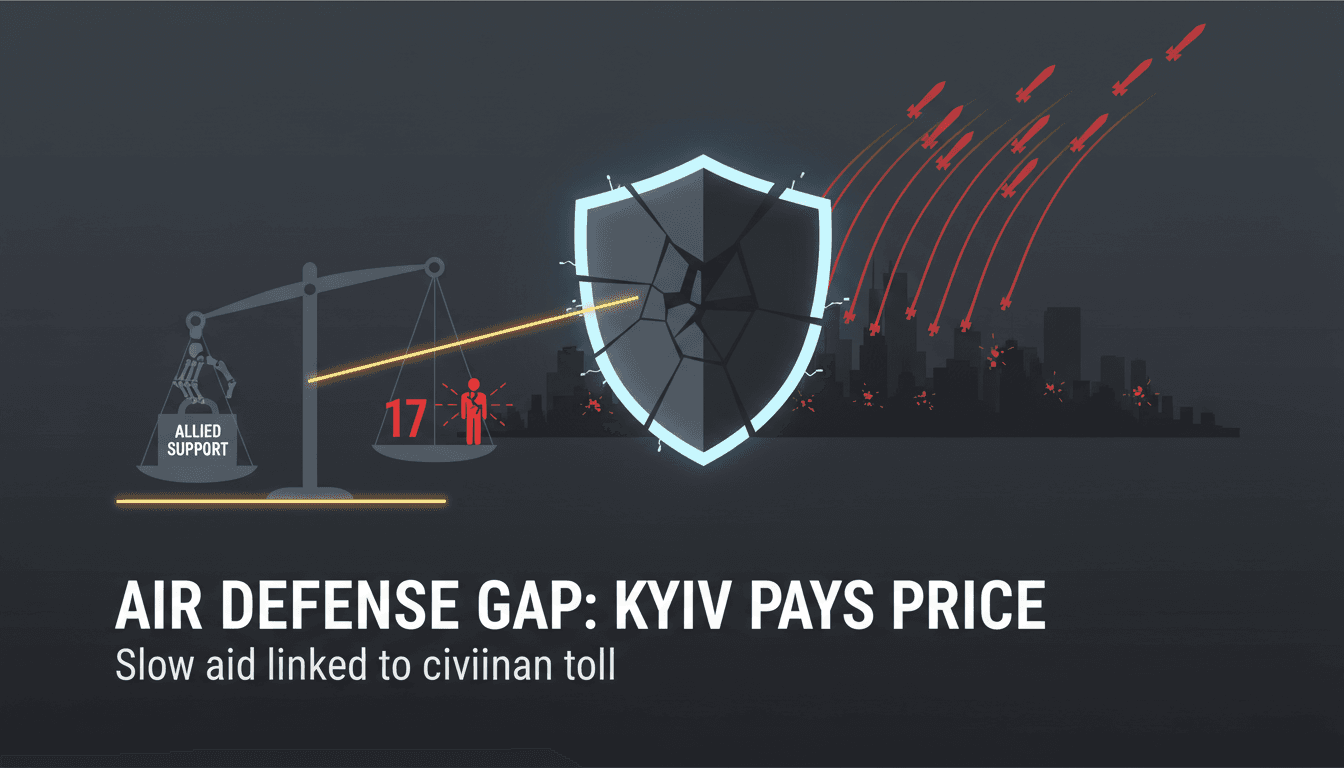 Aftermath of the missile and drone attack on Kyiv, showing damage to civilian infrastructure.