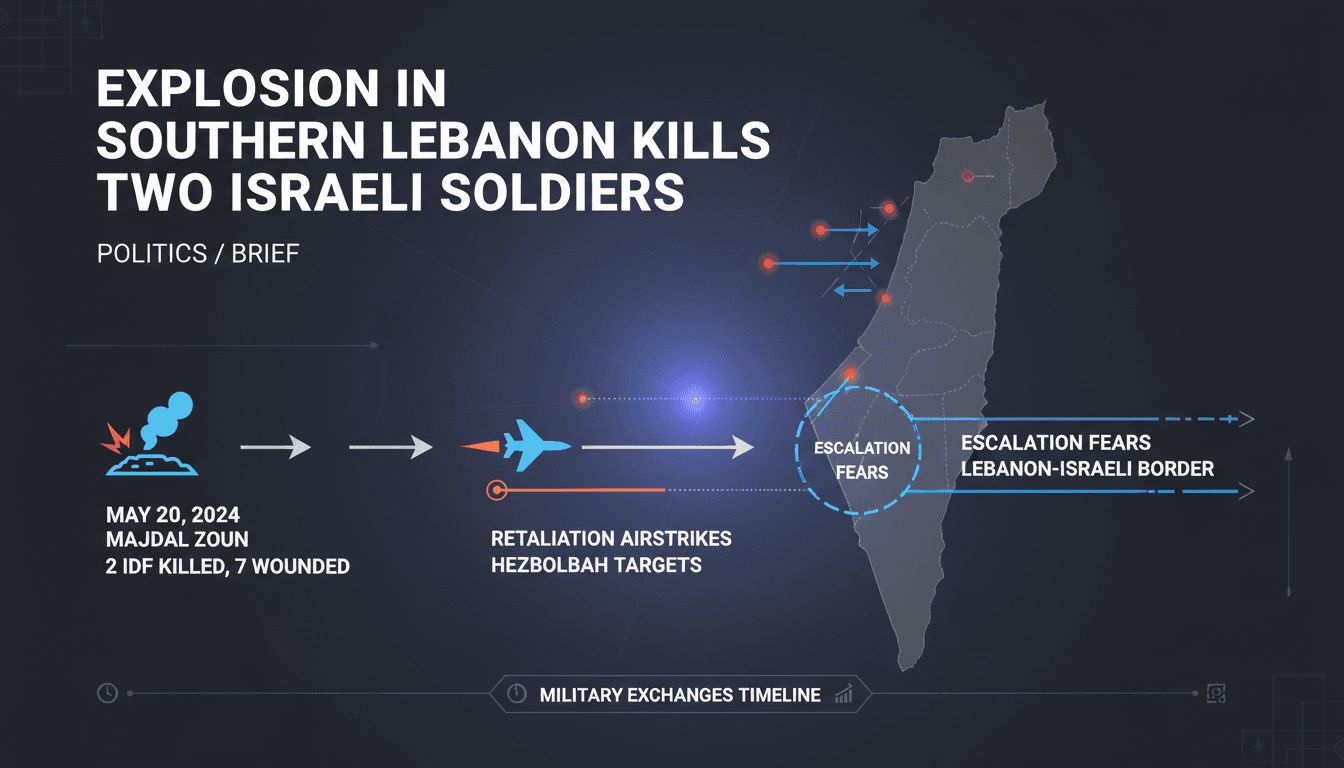 Israeli soldiers responding to an explosion in southern Lebanon.