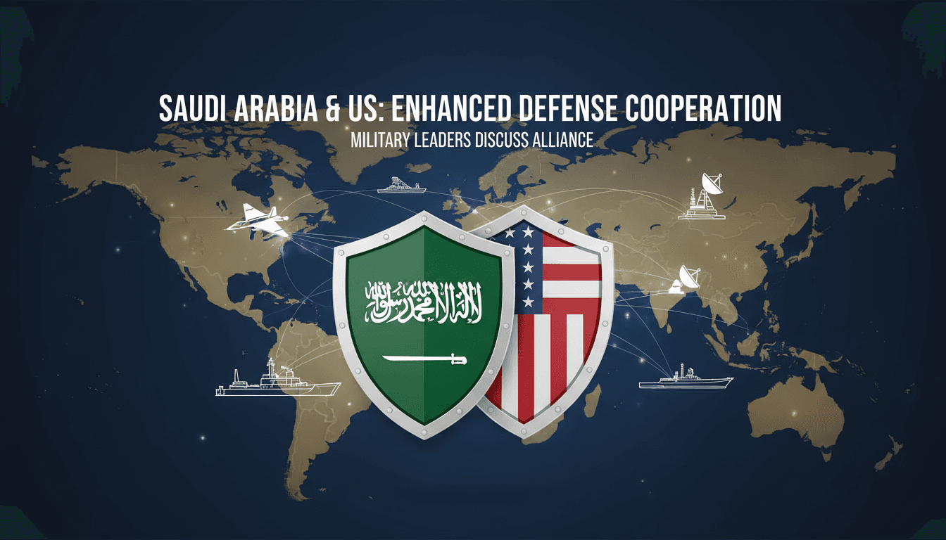 Saudi and US military leaders discussing defense cooperation in Riyadh.
