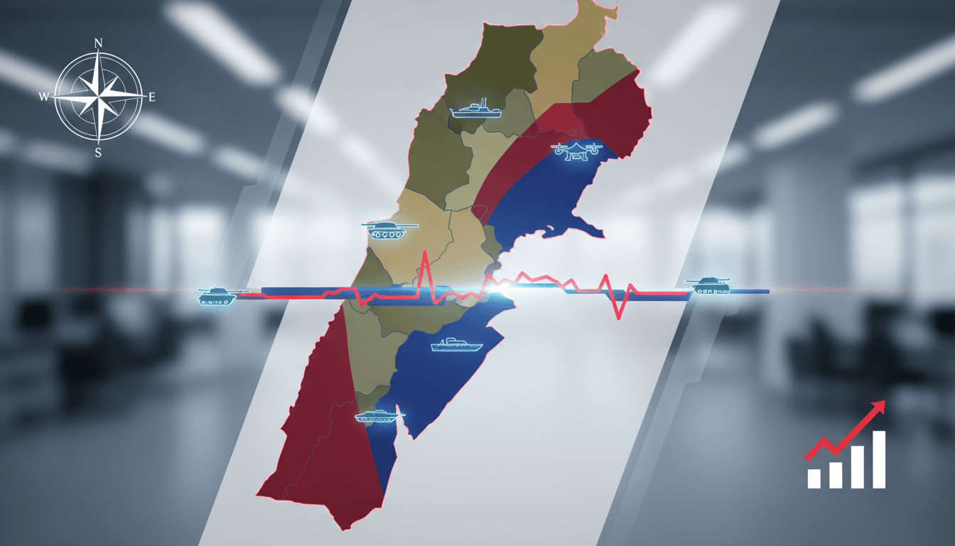 Map showing territorial disputes between Lebanon and Israel during negotiations.