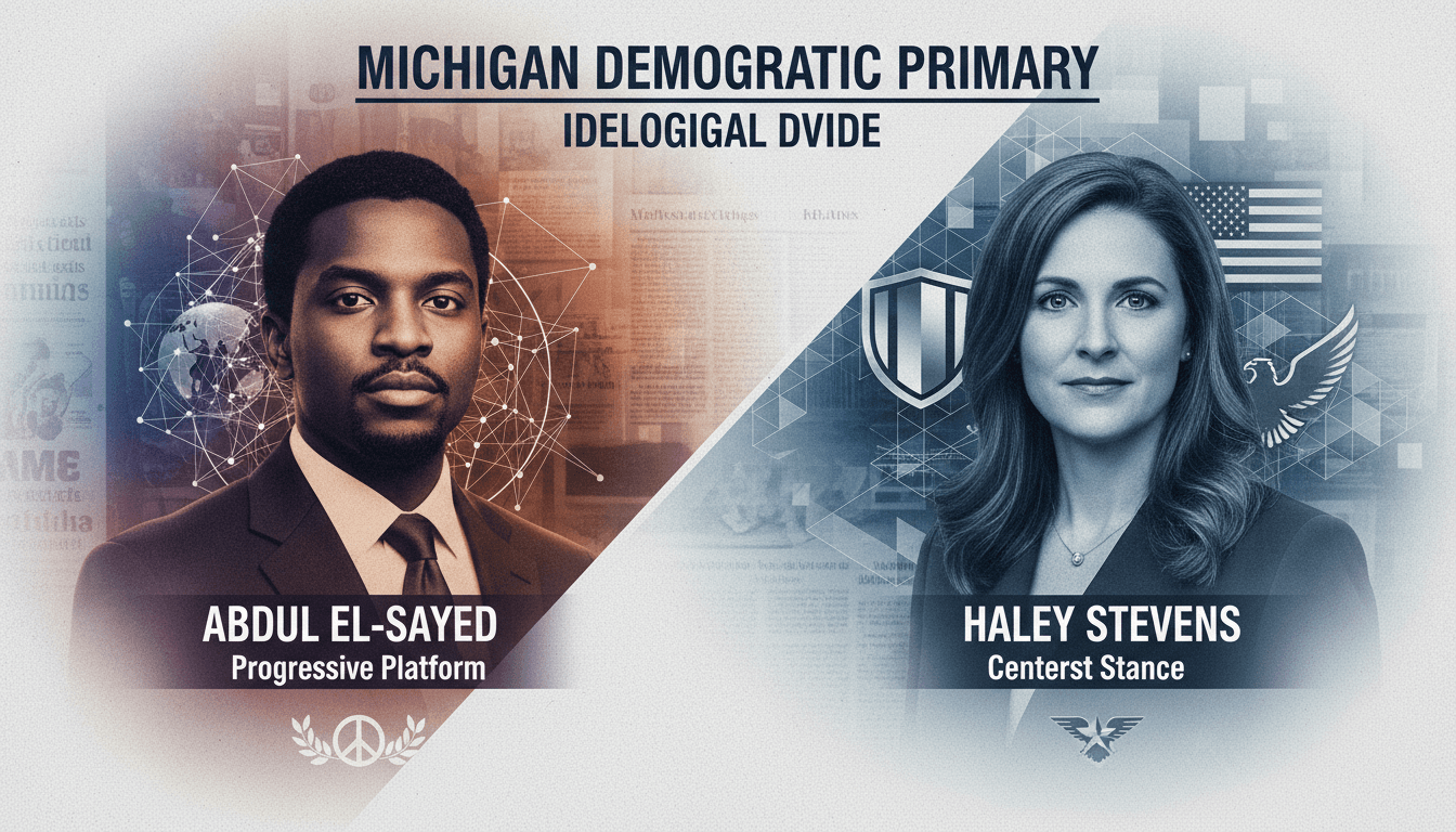 Abdul El-Sayed celebrating his victory in the Michigan Democratic primary.