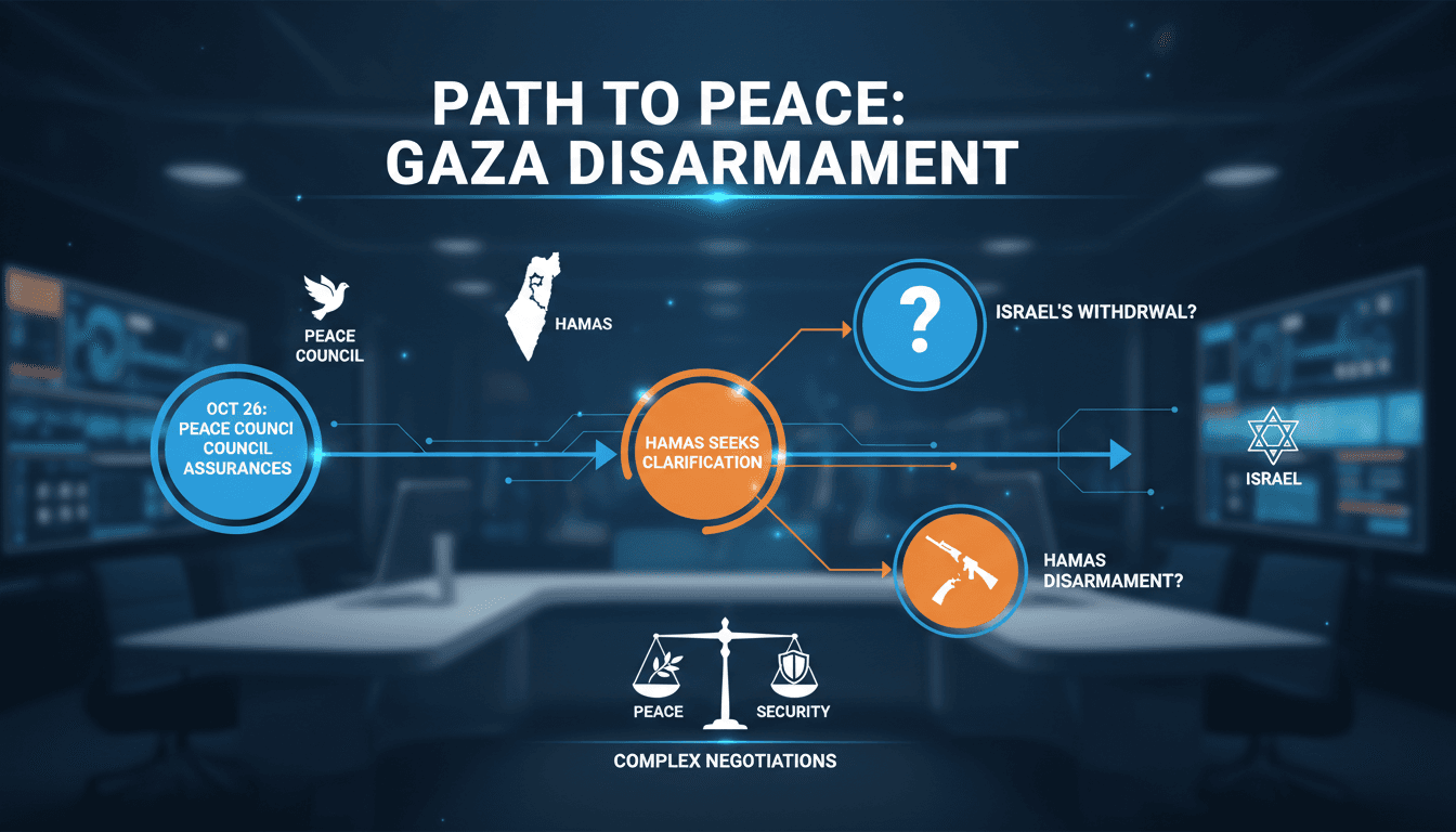 Hamas leaders discussing disarmament conditions with Peace Council representatives.
