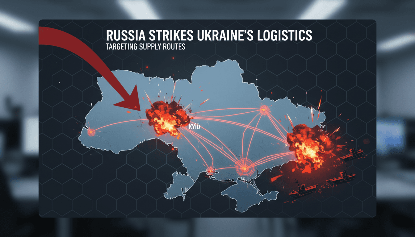 Russian military operations targeting Ukraine's logistics and maritime supply routes.