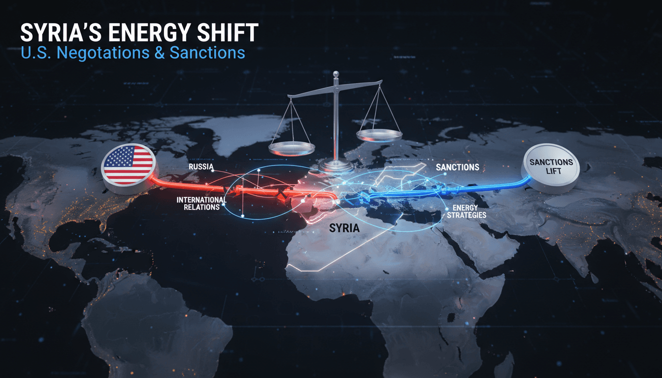 Map showing Syria's energy dependencies and geopolitical relations.