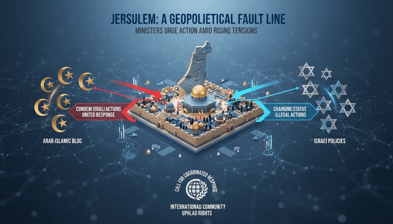 Arab-Islamic ministers meeting in Amman discussing Jerusalem tensions.