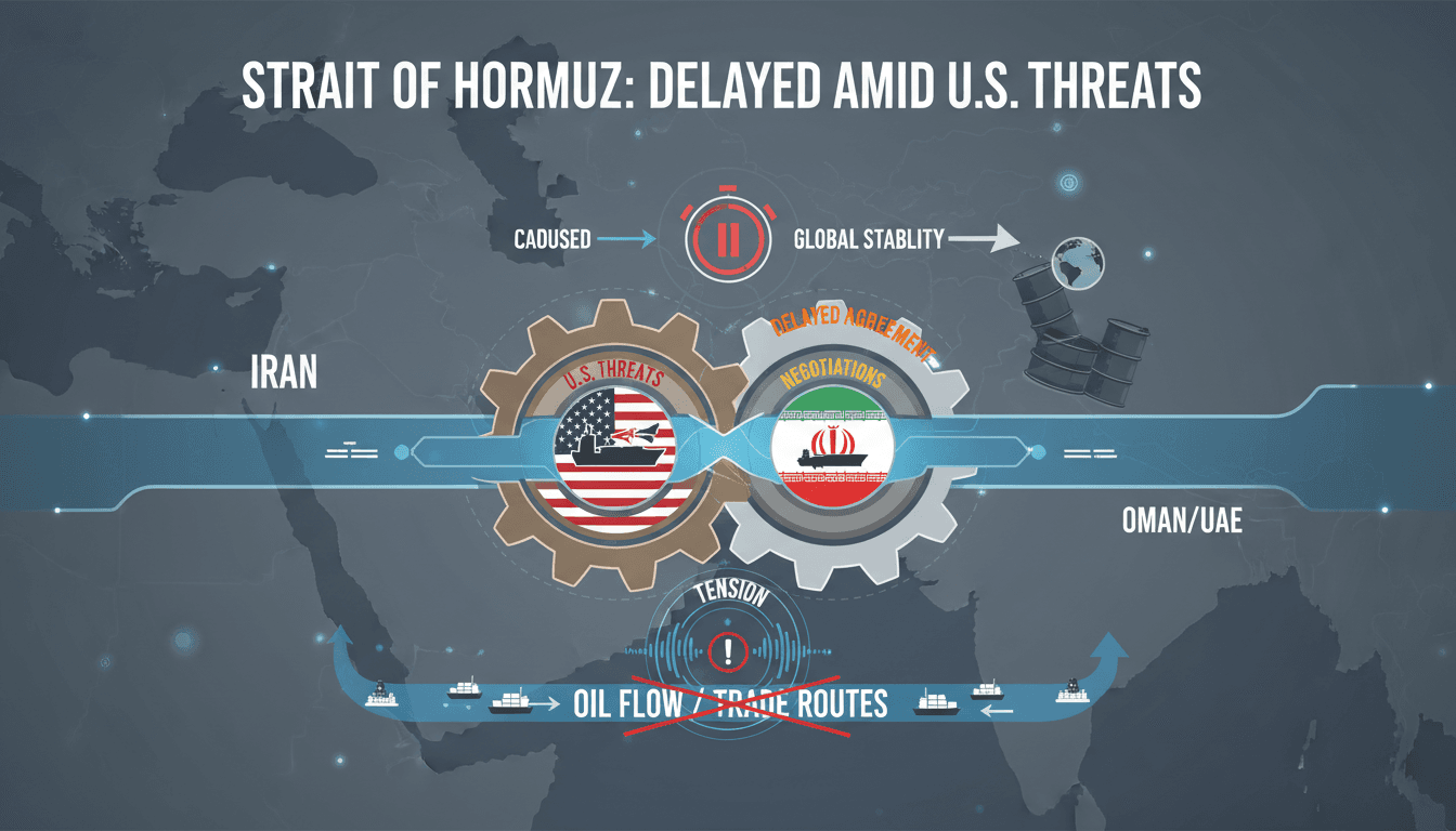 Map highlighting the strategic importance of the Strait of Hormuz in global oil transit.