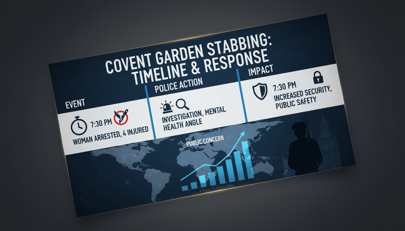 Police at the scene of the stabbing incident in Covent Garden, London.
