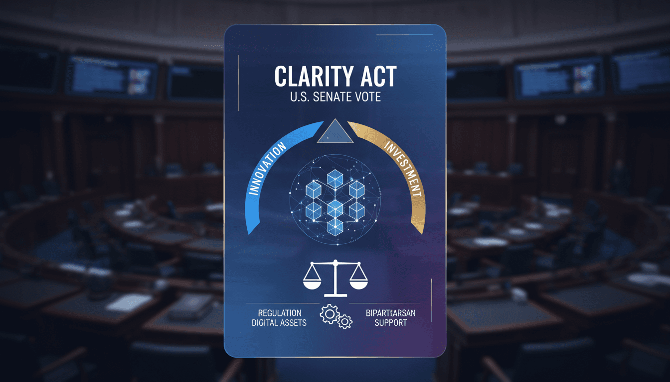 U.S. Senate building with a focus on cryptocurrency legislation