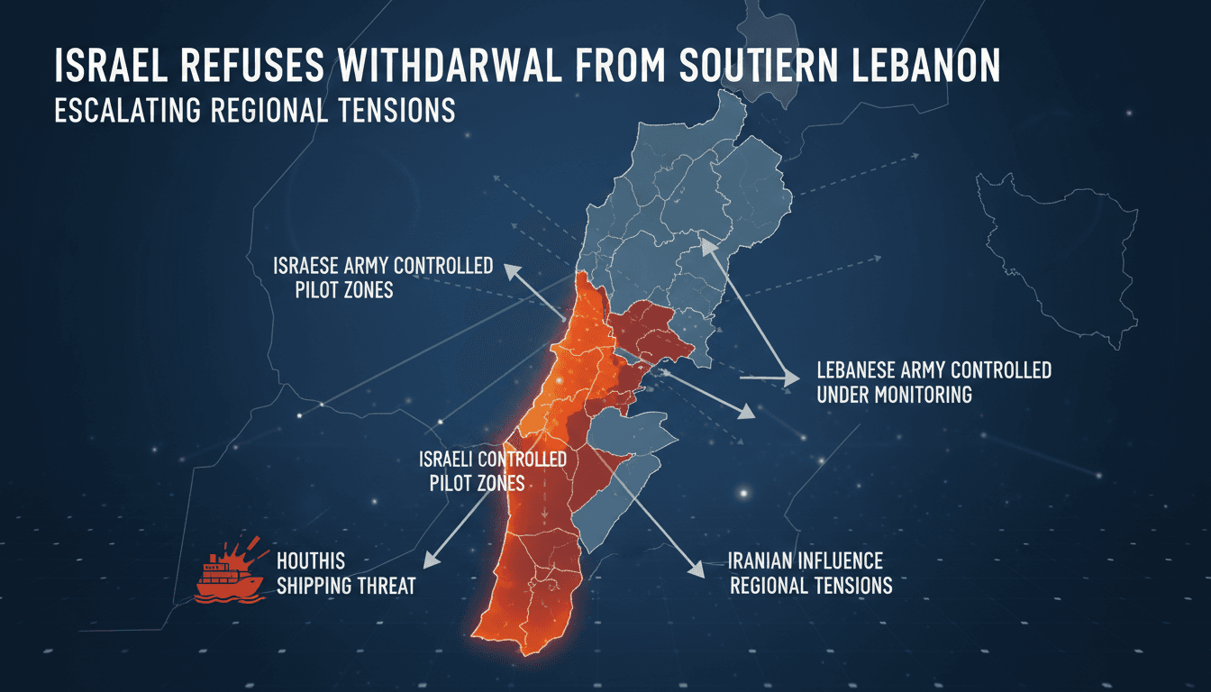 Map showing military zones and conflict areas in southern Lebanon.