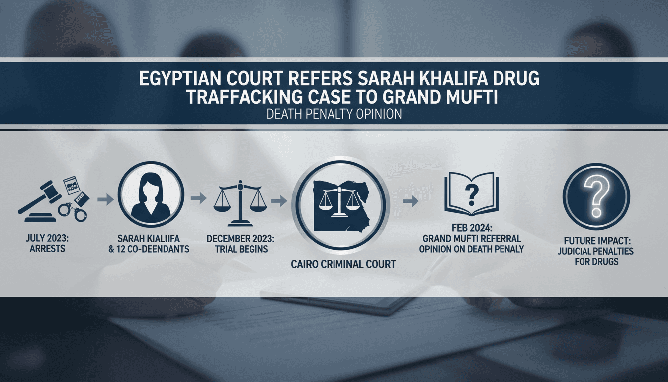 Sarah Khalifa's drug trafficking case in Egyptian court