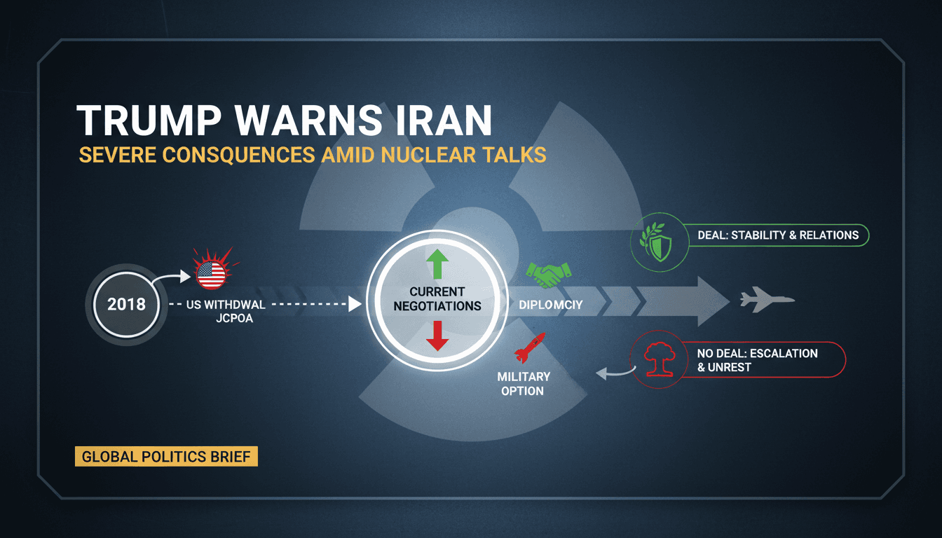 President Trump discussing Iran nuclear negotiations with military implications.