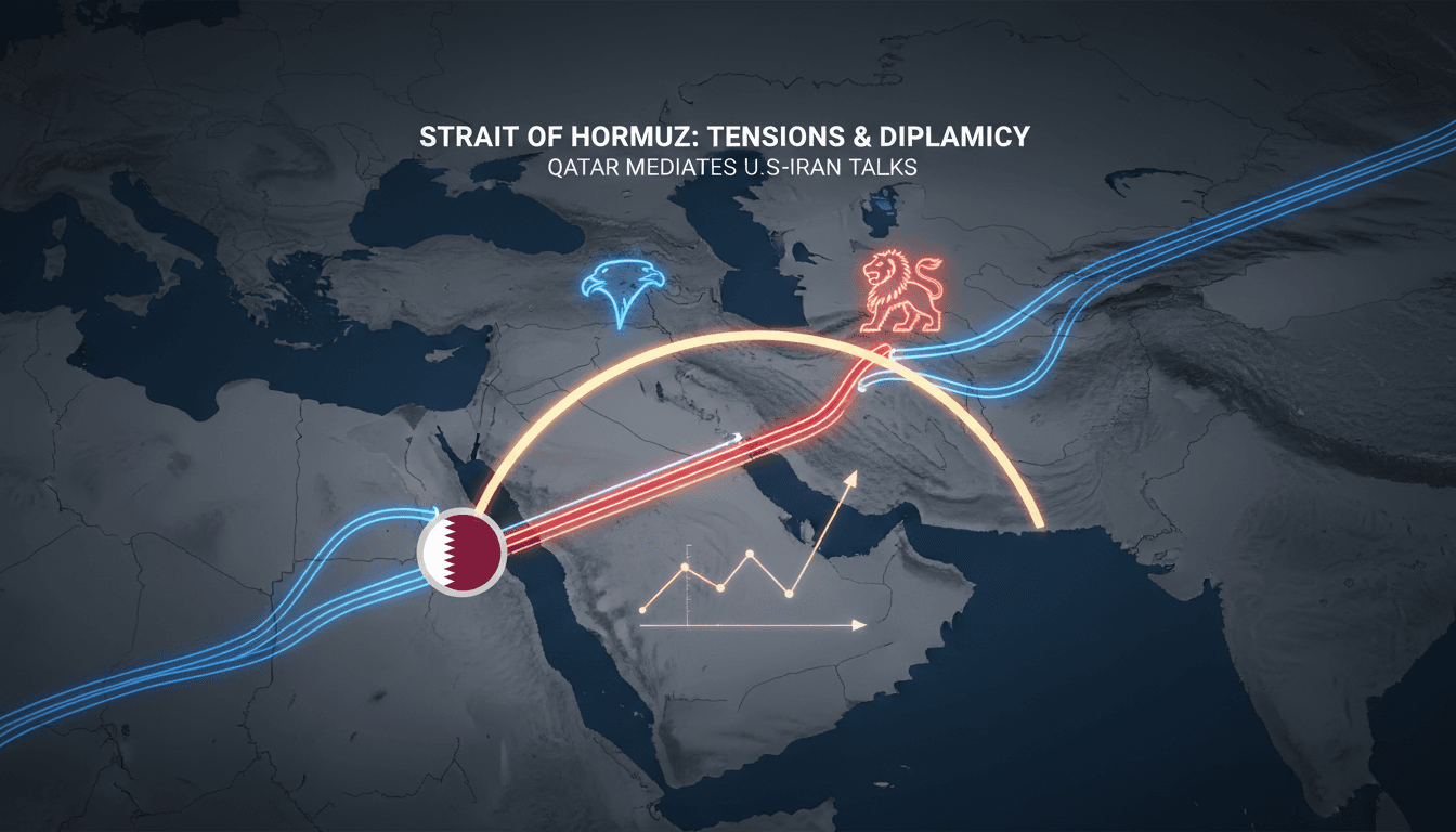 Diplomatic discussions between Qatar, U.S., and Iran in a geopolitical context.