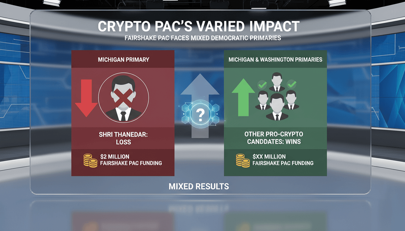 Analysis of Fairshake PAC's impact on cryptocurrency candidates in recent elections.