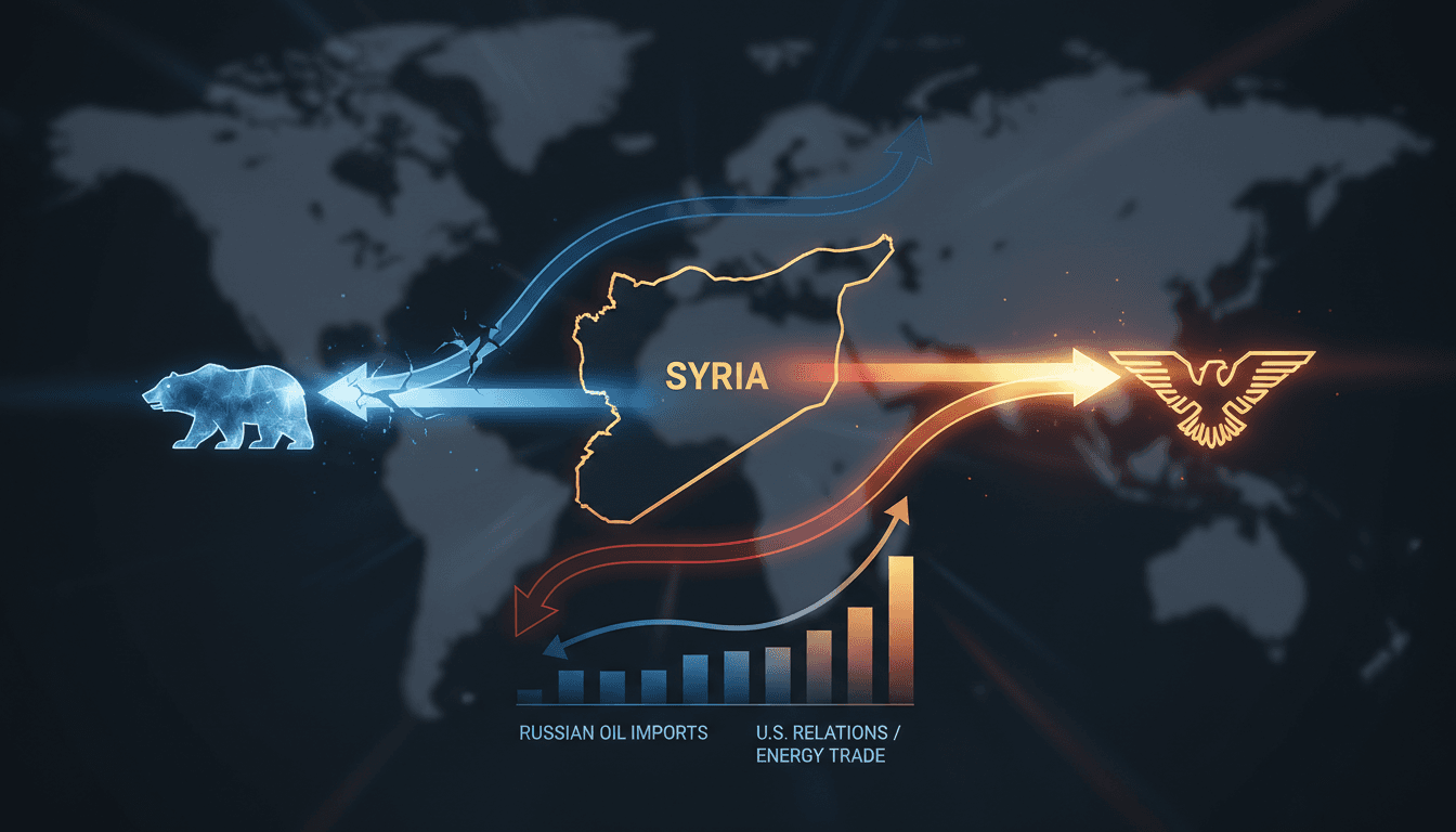 Map showing Syria's oil import routes and geopolitical implications