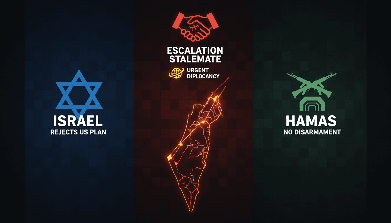Israeli Prime Minister Netanyahu addressing the media on Gaza conflict.