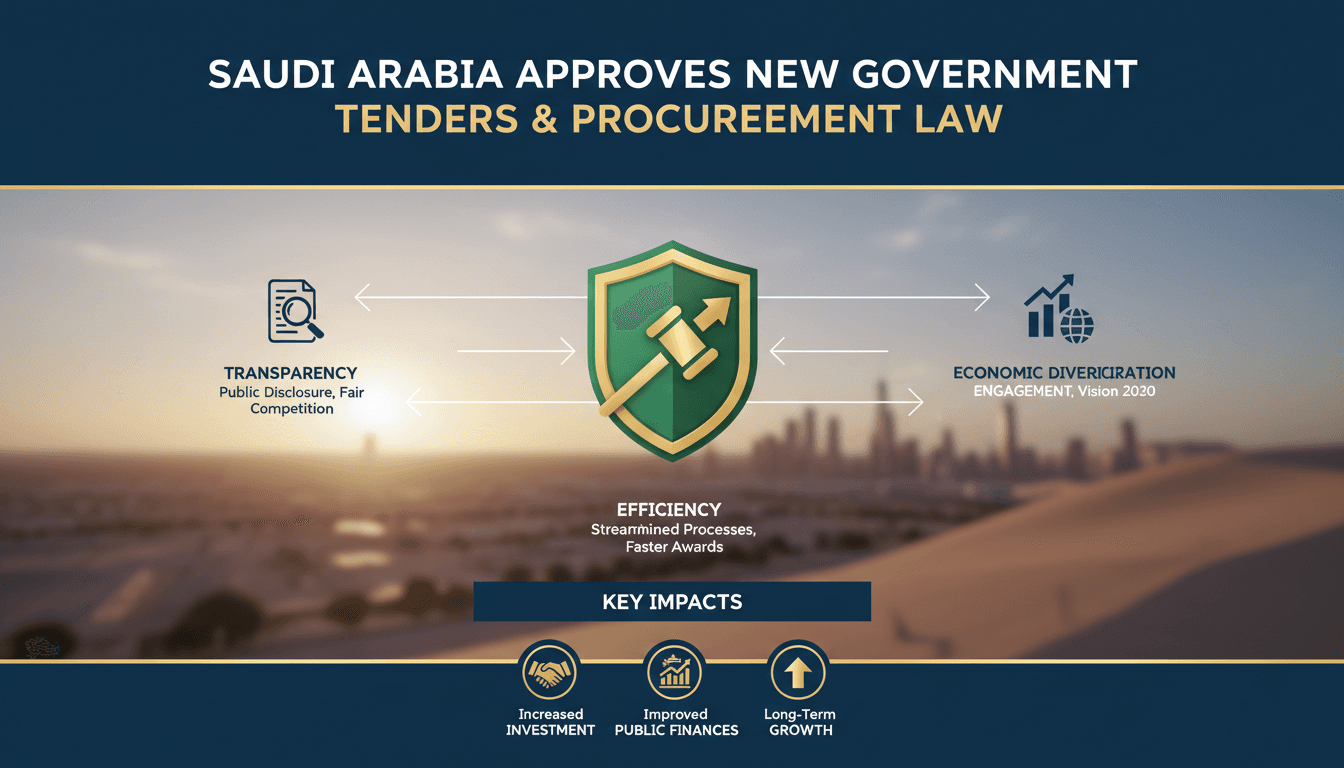Saudi Arabia's Minister of Finance announcing the new procurement law
