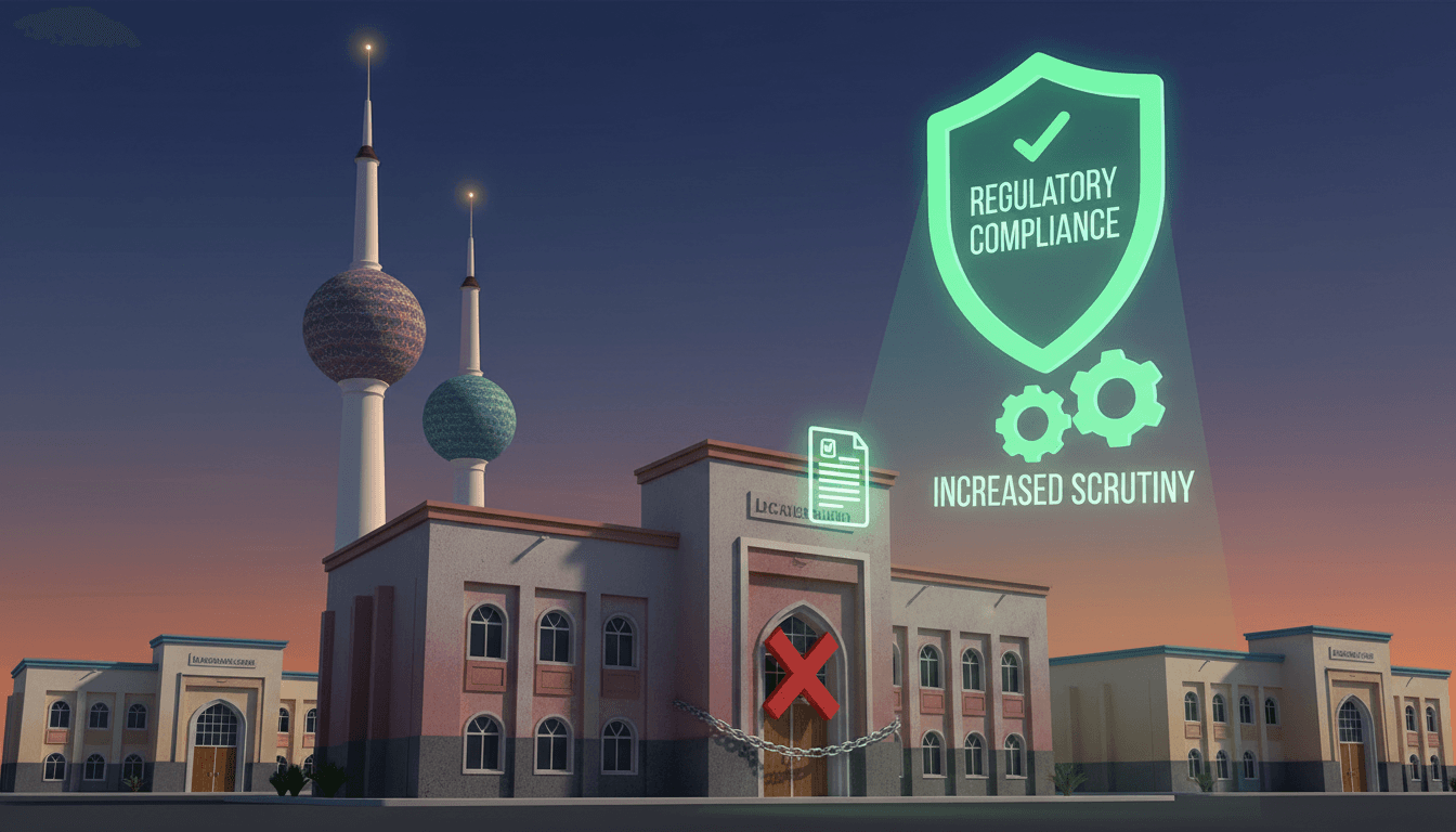 Kuwait's education ministry building with a focus on regulatory compliance.
