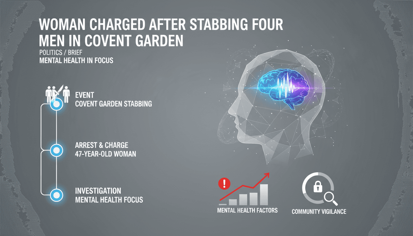 Police investigation scene in Covent Garden after stabbing incident.