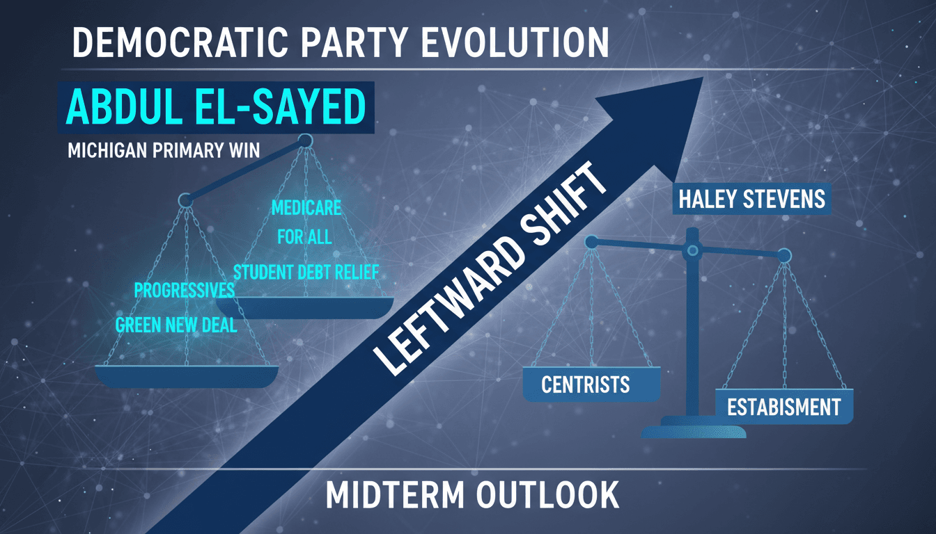 Abdul El-Sayed celebrating his victory in the Michigan Democratic primary.
