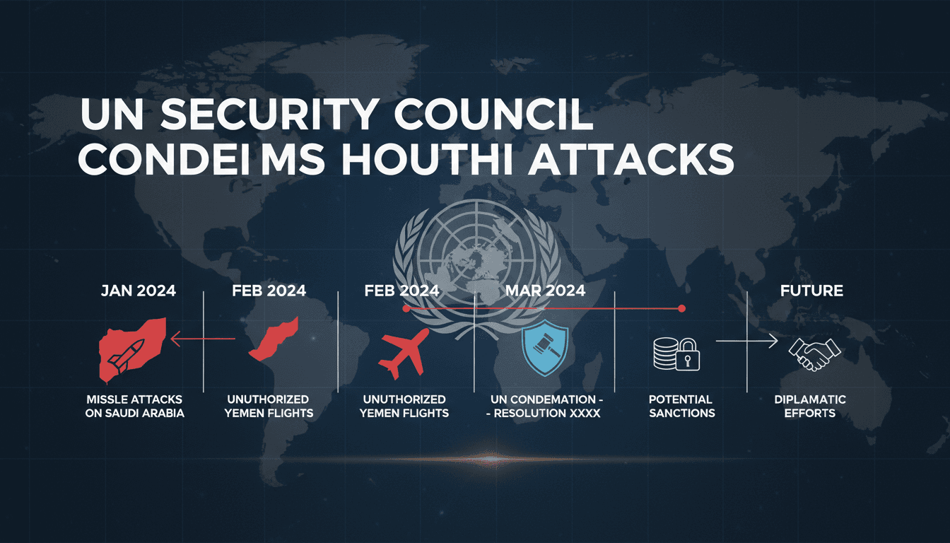 UN Security Council meeting discussing Houthi missile attacks on Saudi Arabia