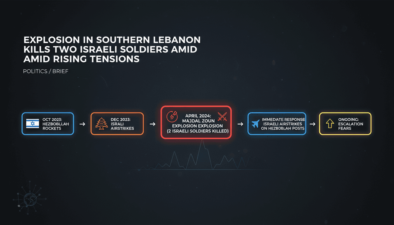 Israeli soldiers in southern Lebanon following an explosion incident.