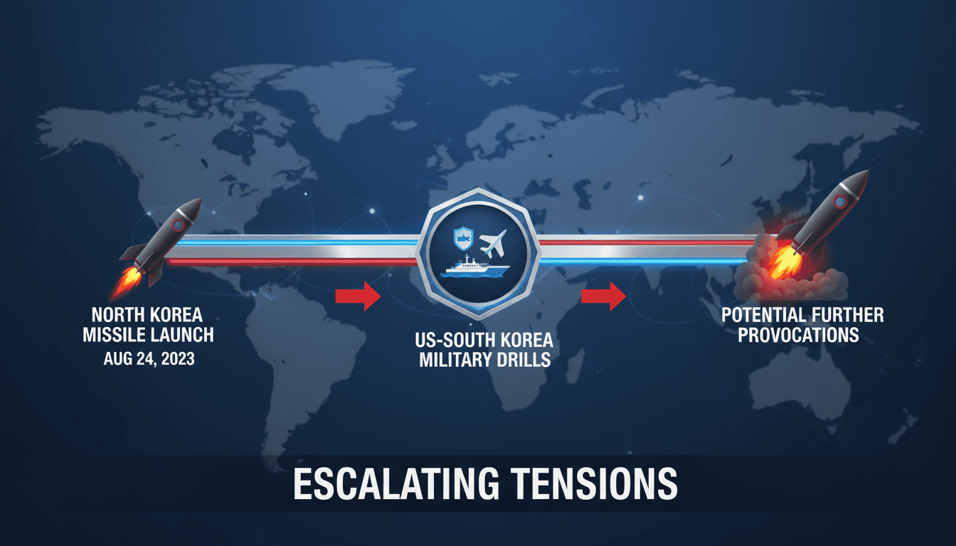 North Korean missile launch in response to military drills