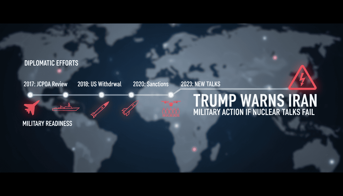 President Trump addressing the media on U.S.-Iran nuclear negotiations.