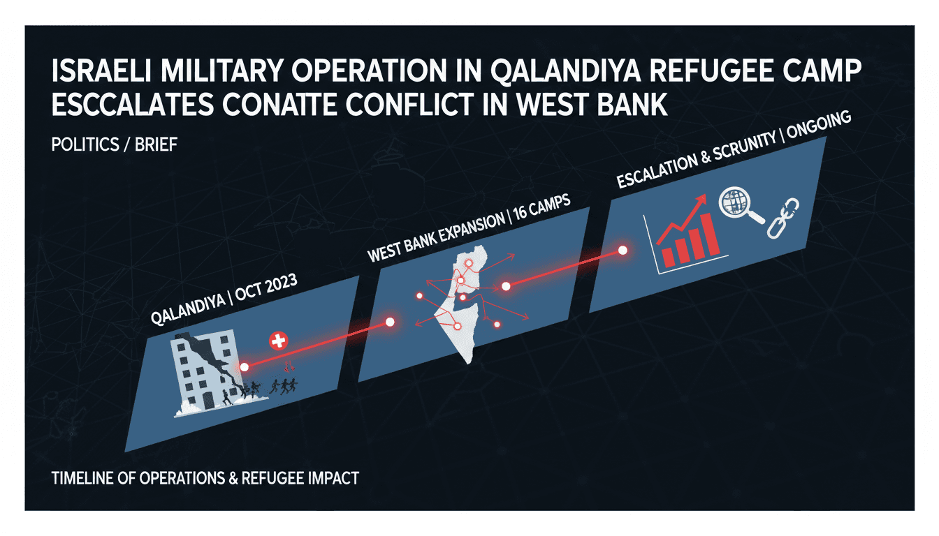Israeli military operation in Qalandiya refugee camp during August 2026.