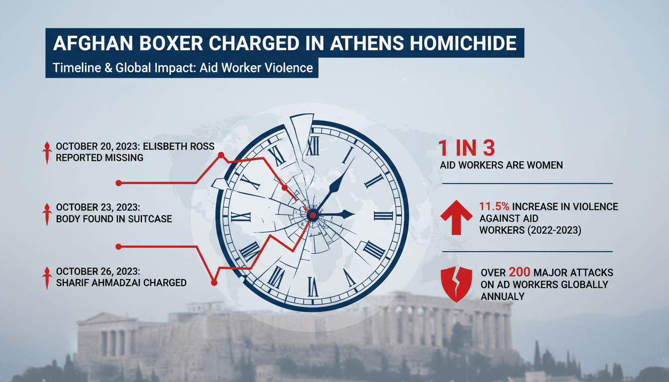 Afghan boxer charged with homicide of British aid worker in Athens