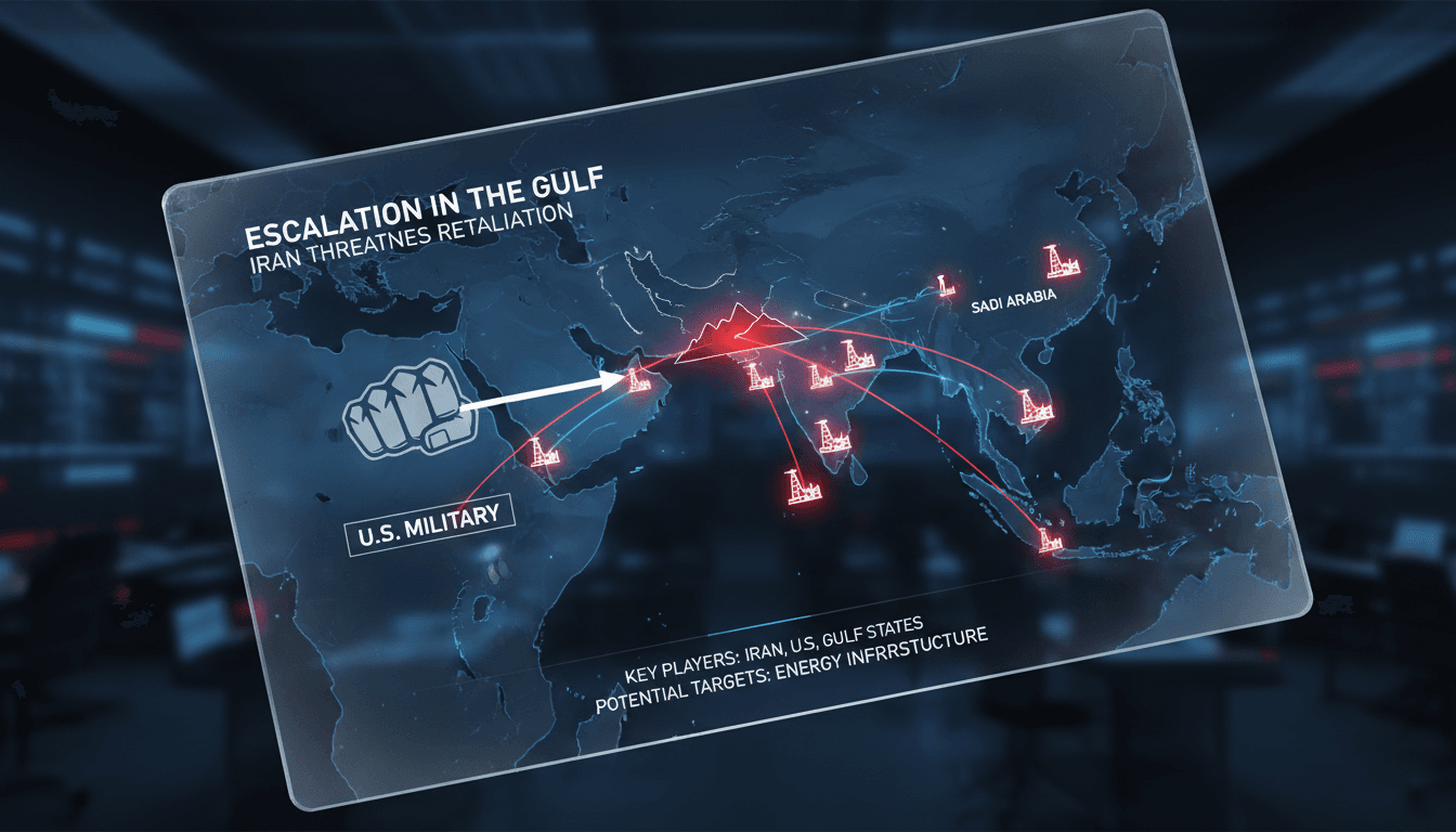 Map illustrating the geopolitical tensions between Iran and Gulf states