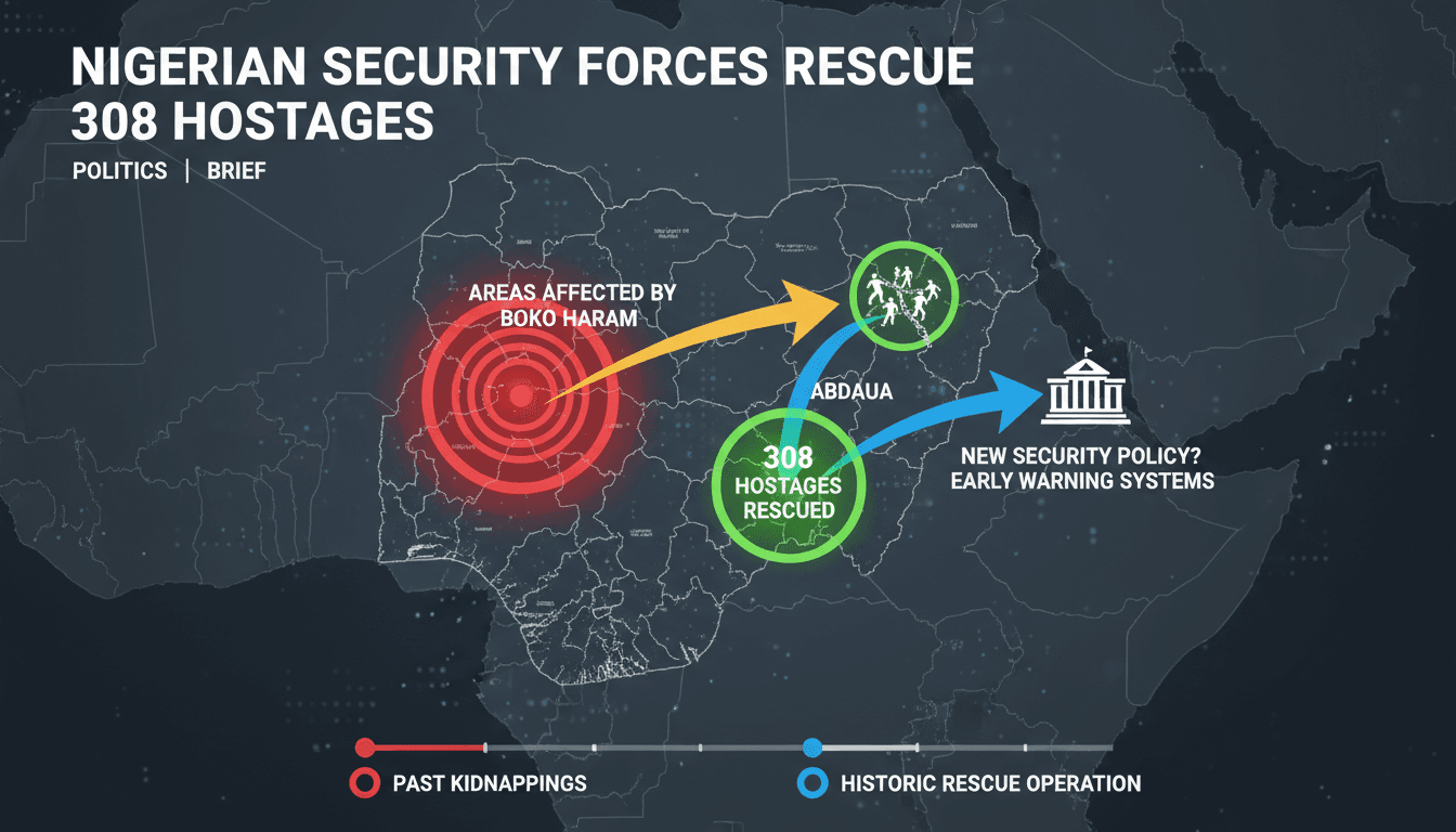 Nigerian security forces conducting a rescue operation against Boko Haram.