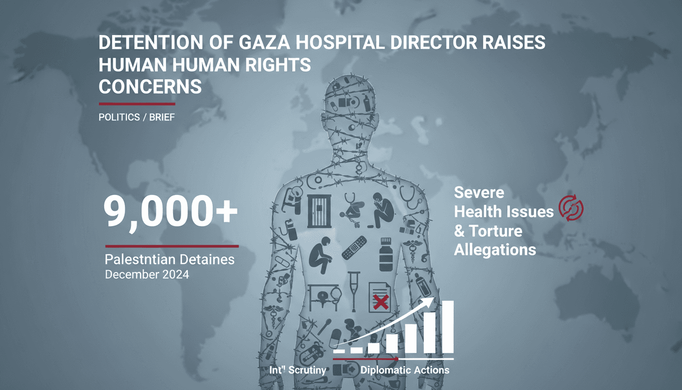 Dr. Hussam Abu Safiya, director of Kamal Adwan Hospital, detained in Gaza.