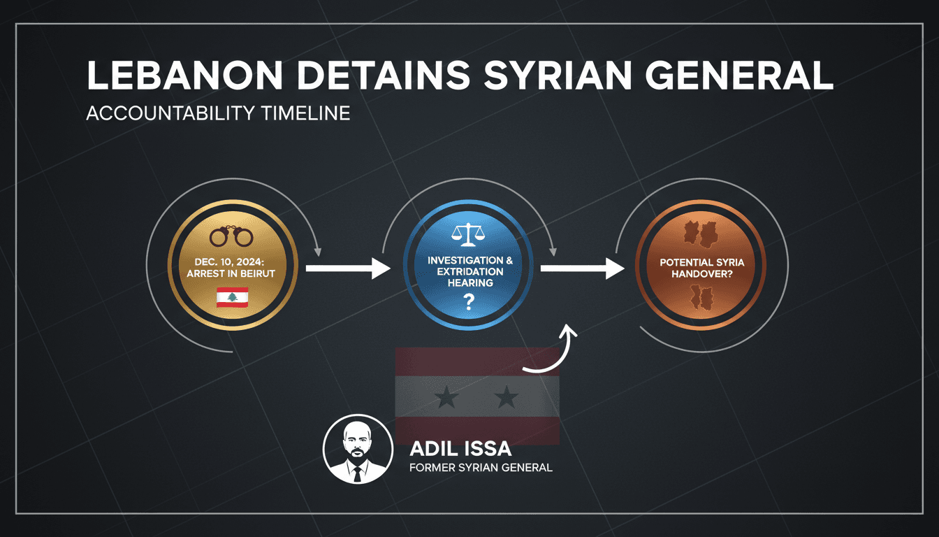 Former Syrian general Adil Issa detained in Lebanon for war crimes