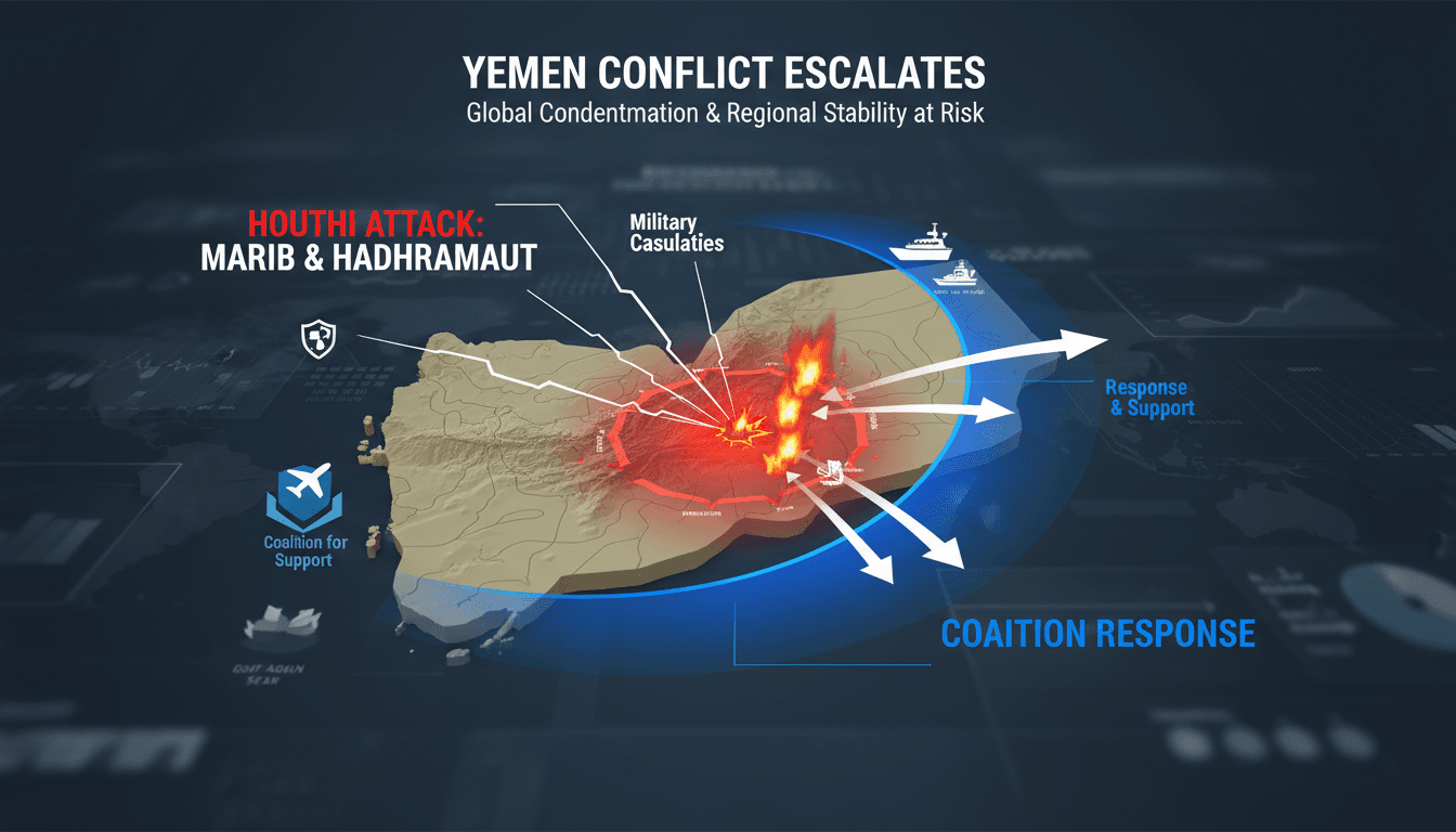 Houthi attack in Yemen leading to military casualties and international response