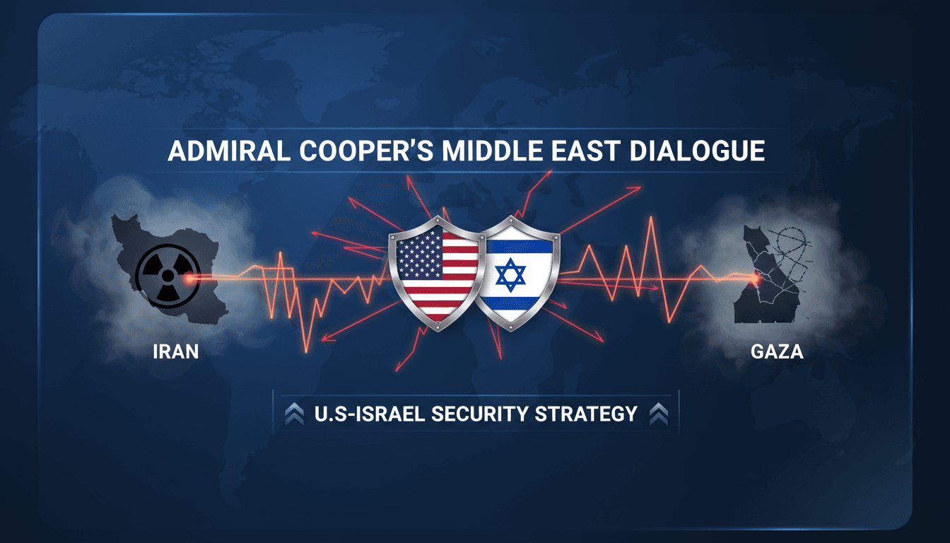 Admiral Brad Cooper meeting with Israeli military officials in Israel.