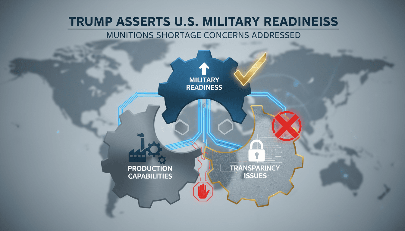 President Trump discussing U.S. military readiness and munitions stockpile.
