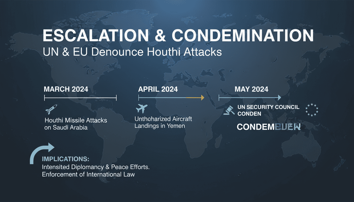 UN Security Council and EU condemn Houthi missile attacks on Saudi Arabia.